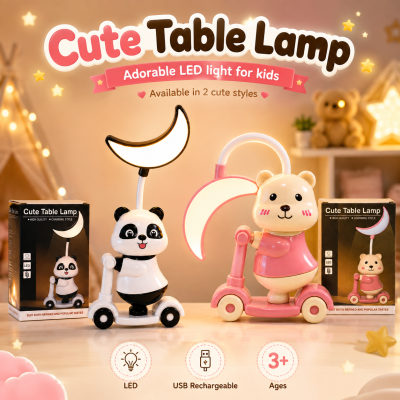 2 in 1 Cartoon Scooter Mini Desk Lamp with sharpener